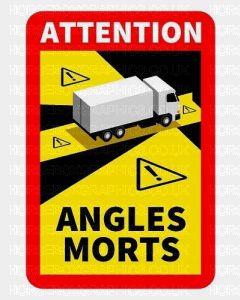 Blind Spot Angles Morts Truck Sticker