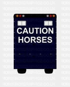 Caution Horses Lettering Sticker (2 Lines)