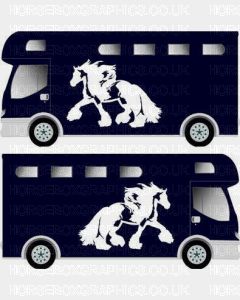 Horse Box Graphic - Gypsy Cob Horse Silhouette