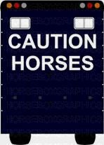 Caution Horses Lettering Sticker (2 Lines)