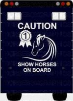 Caution Show Horses On Board Sticker for Lorries / Trailers /Horsebox