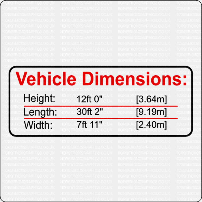 Vehicle Height Sticker