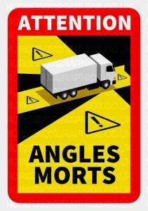 Blind Spot Angles Morts Truck Sticker