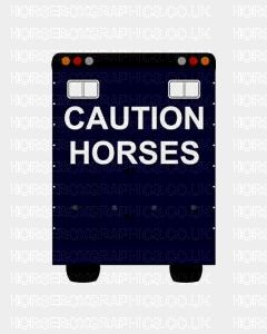 Caution Horses Lettering Sticker (2 Lines)