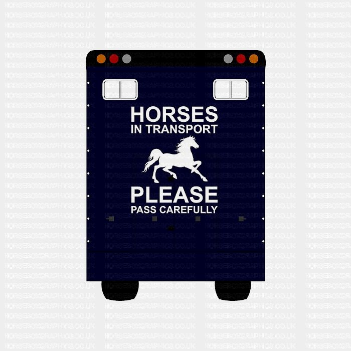Caution Horses In Transit Pass Carefully Sticker for Lorries / Trailers /Horsebox (Choice of fonts)
