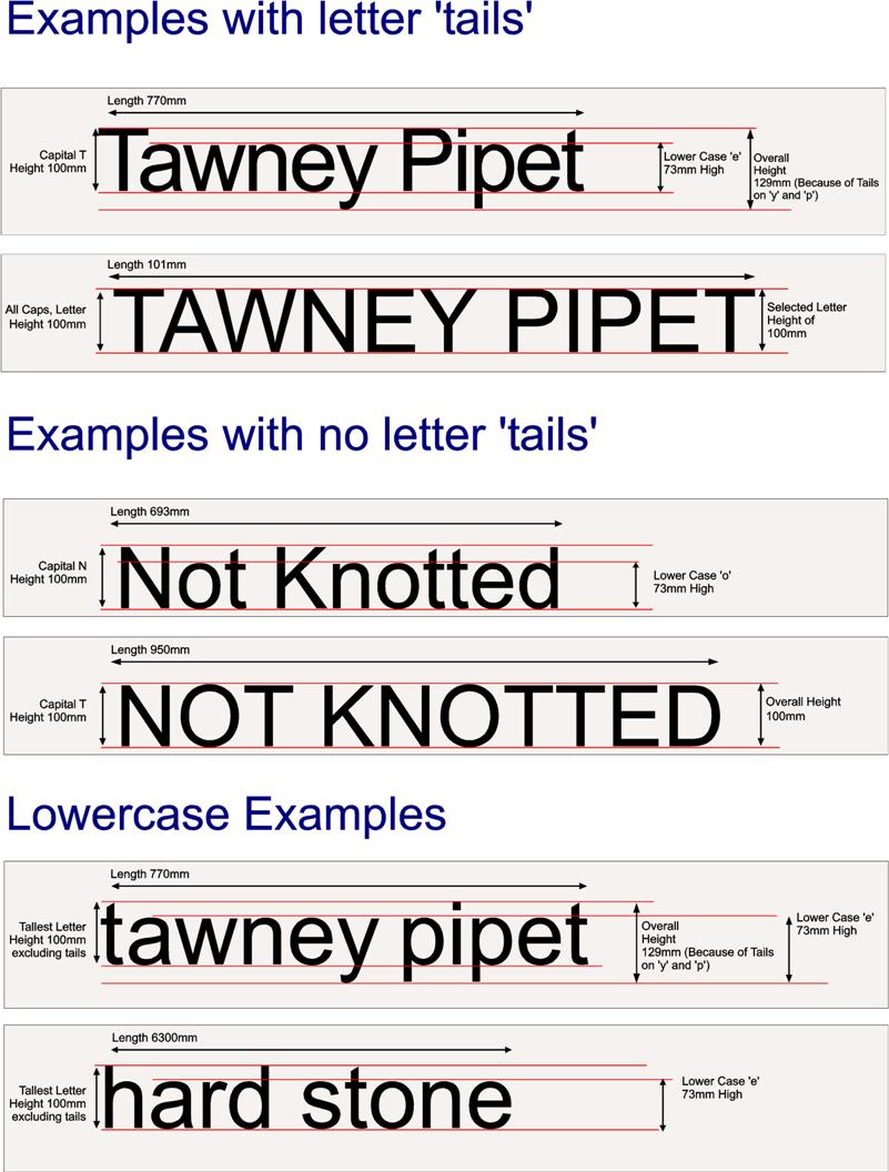 Letter height guide