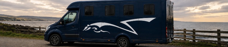 Decorative graphics applied to a horsebox