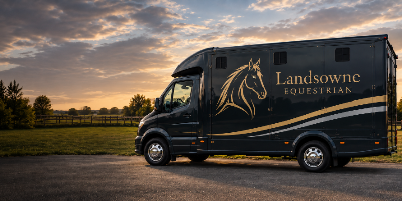 Premium personalised horsebox graphics