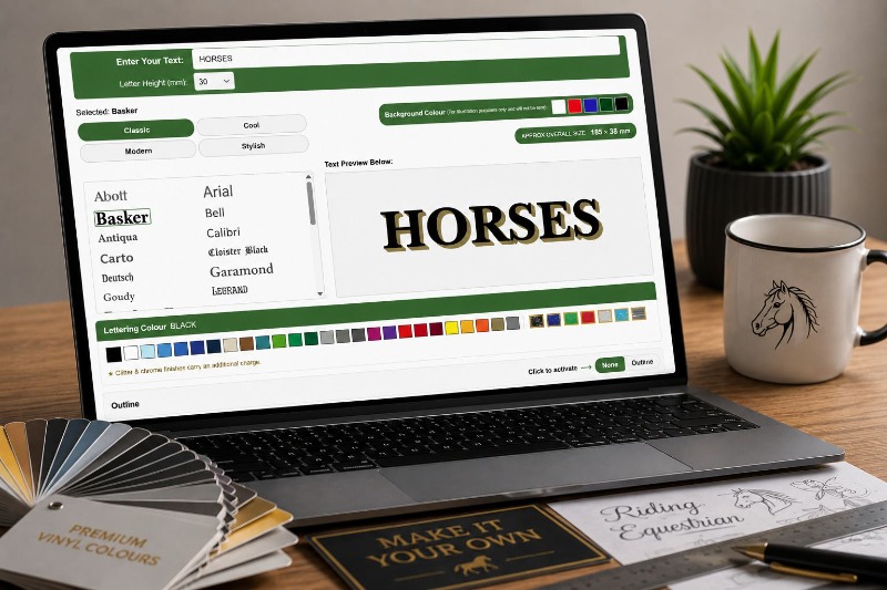 Horsebox lettering designer